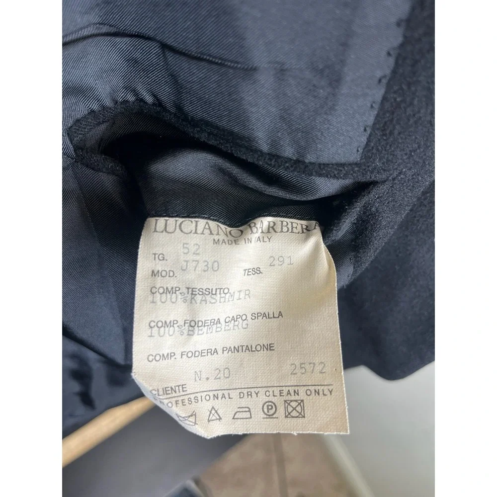 Luciano Barbera Sartoriale 100% Cashmere Blazer BLACK Italy EU52 US‎ 42R